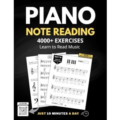 Bild av Piano Note Reading Exercises: Music Skills in 10 Minutes a Day, Student Workbook, How To Read Music, Sign 4,000 Notes
