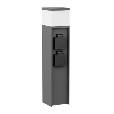 Bild av ledscom.de Ledljus/pollarljus PODEL för utomhusbruk, IP44, 39 cm, antracit, 1x G9 max. 10W, 2 uttag