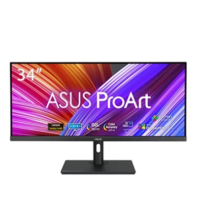 Bild av ASUS ProArt PA348CGV 34 tums UWQHD professionell skärm 21:9 IPS, 3440 x 1440, 120 Hz ergonomisk, Calman, hög färgåtergivning, DisplayHDR 400 DisplayPort, HDMI, 90 W USB C, hub, svart