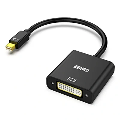 Bild av BENFEI Mini DisplayPort till DVI, guldpläterad DP (Thunderbolt 2 kompatibel) DVI adapter kompatibel med MacBook Air/Pro, Microsoft Surface Pro/Dock, Monitor, projektor mera