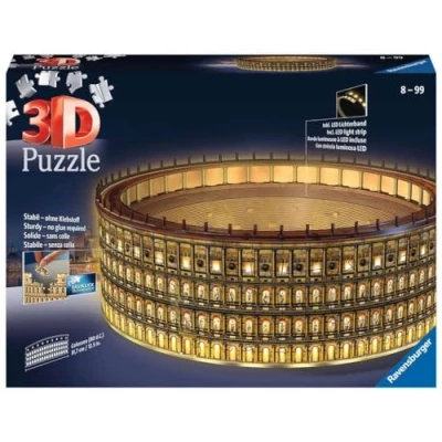 Bild av Ravensburger 3D pussel 11148 Rom på natten lyser i mörkret 216 delar från 8 år
