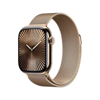 Bild av Apple Watch Series 10 GPS + Cellular 42mm Gold Titanium Case with Milanese Loop