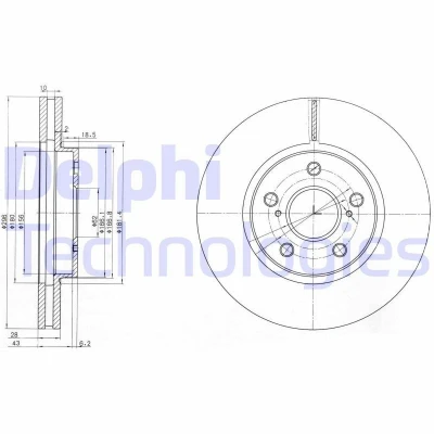 Bild av Bromsskiva DELPHI BG3735
