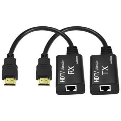 Bild av HDMI förlängare, hane till RJ45 nätverk LAN förlängare 60 m omvandlare repeater över katt 5e/6 1080p upp för HDTV HDPC PS4 STB 4K 2K (108 fot)