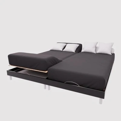 Bild av Drap housse SOLEIL D&#039;OCRE Uni noir 57 fils 2x70x190 cm