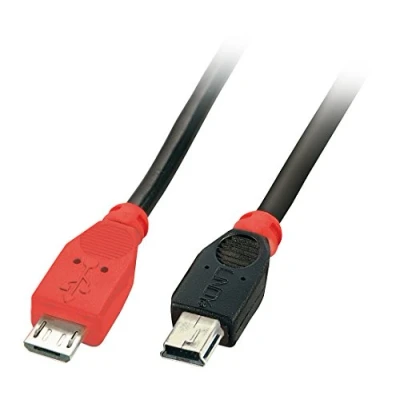 Bild av LINDY 31717 USB OTG kabel Typ MicroB till Mini B, 0,5m
