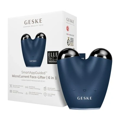 Bild av Geske Microcurrent Facelifter 6 IN 1 Electronic Tools SMARTAPPGUIDED Ansiktsvård tillbehör, Storlek: One Size, Midnight