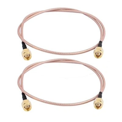 Bild av GTIWUNG 2 pack SMA hane till hankontakt förlängningskabel RG316 antennkabel för WiFi trådlös pigtail jumper låg förlust patch bly SDR enheter Baofeng FPV FCC utsläppstestning