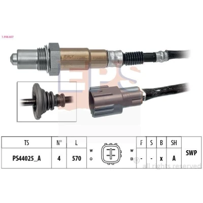 Bild av EPS 1.998.607 Sonde lambda chauffé, planaire, Filetage prégraissé TOYOTA: Yaris II 3/5 portes, Prius Liftback, III portes
