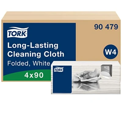 Bild av Aftørringsklud Tork W4 Alt i En 428x355 mm Biobaseret Hvid,4 pk x 90 stk/krt