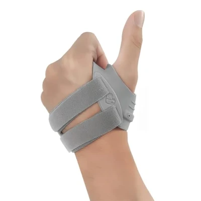 Bild av Skena, fingerskydd, sport, tumskydd, metallhållare, handledsband, justerbar tumme, bandage, tumskena för trasiga, stuvad artrit, seninflammation, svullna fingrar (R)