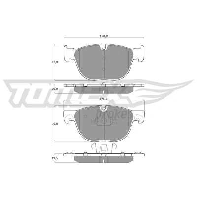 Bild av TOMEX brakes TX 16 68 Jeu de plaquettes frein Essieu avant préparé pour indicateur d&#039;usure BMW: X5, X6, X4