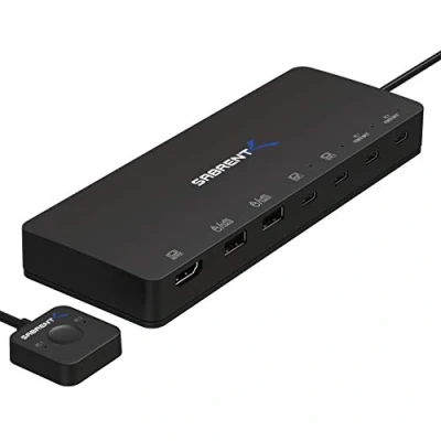 Bild av Sabrent 2 Port USB Type C KVM switch med 60 Watt Power Delivery alternativ (USB KCPD)