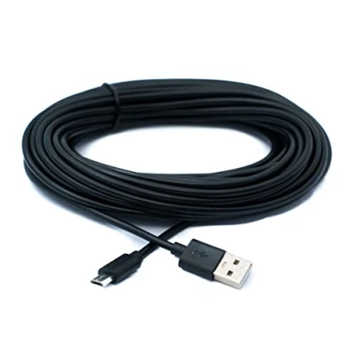 Bild av System S USB 2,0 kabel 10 m micro B kontakt till typ A laddningskabel svart