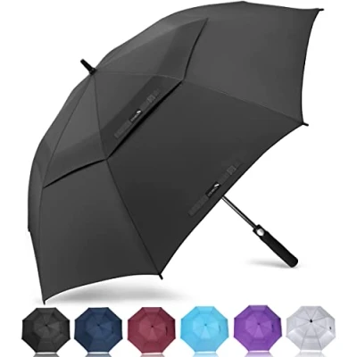 Bild av ZOMAKE Paraply Vindtät,Paraply Storm Resistant Large,68Tum XXL Golf Med Automatisk Open Close För Män Kvinnor(Svart)