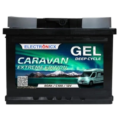 Bild av Electronicx 12 V 80 Ah Gel Batterie Deep Cycle Solarbatterie für Caravan, Camping &amp; Marine Wartungsfrei Extrem lange Lebensdauer Wohnmobile, Boote and netzunabhängige Stromversorgungen