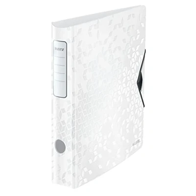 Bild av Leitz WOW Active Gaffelpärm, A4, böjd rygg, 65 mm bred, elastiskt band, lätt polyskum, vit, 11070001