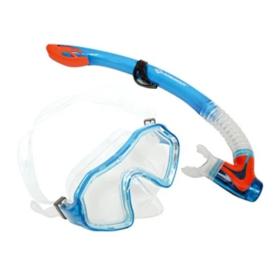 Bild av Schildkröt® barnsnorkelset Barbados 2 delar, glasögon, snorkling, ABC set, junior dykset, högkvalitativ silikon, cool design, perfekt passform, i blister, 940011