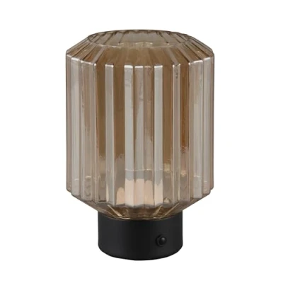 Bild av Reality Leuchten Lord LED bordslampa, svart/amber, höjd 19,5 cm, glas