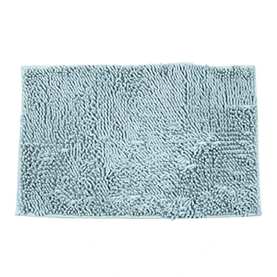 Bild av ele ELEOPTION Soft Shag badmatta, köksdörr, fotdörr, matta, halksäker, dörrmatta absorberande duschmatta, lurvig matta 50 x 80 cm, blå