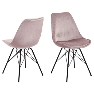 Bild av AC Design Furniture Emanuel matstol, dusty rose, Polyester, L: 54 x W: 48.5 H: 85.5 cm, 2 pcs.