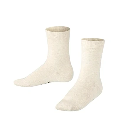 Bild av FALKE unisex barn familj strumpor andas hållbar biologisk bomull förstärkta barnstrumpor korta slitstarka hudvänliga halkfria enfärgade 1 par, Beige, 35 38