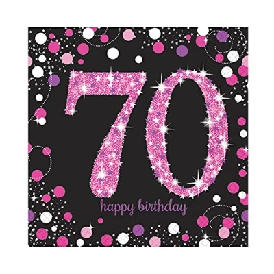 Bild av (PKT) Vuxen rosa firande 70 årsdag lunchservetter