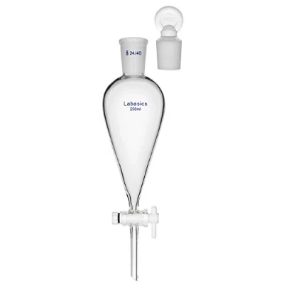 Bild av Labasics Borosilikatglas 250 ml Konisk Separationstratt med PTFE Stoppkran,