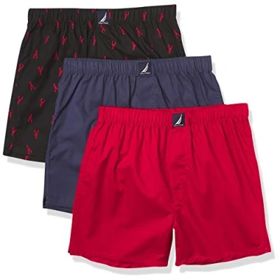 Bild av Nautica boxershorts för män, röd/peacoat/hummer svart, XL