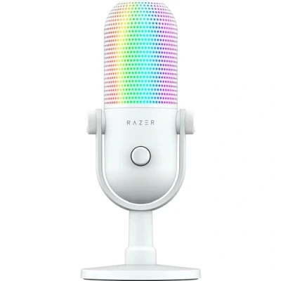 Bild av Razer Seiren V3 Chroma RGB USB mikrofon superkardioid kondensatormikrofon med Tap to Mute (reaktiv belysning, digital förstärkningsbegränsare och integrerad stötdämpare) Vit