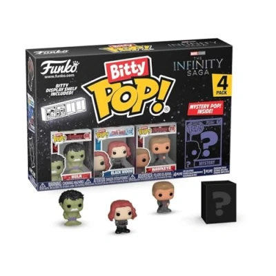 Bild av Funko Bitty Pop! Marvel Hulk Hulk, Black Widow, Hawkeye och en överrasknings minifigur 2,2 cm (0,9 tum) Comics samlarobjekt, stapelbar displayhylla ingår