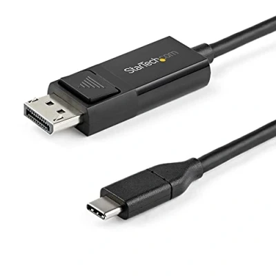Bild av StarTech.com 6 fot (2 m) USB C till DisplayPort 1.2 kabel 4K 60Hz dubbelriktad DP eller vändbar videoadapterkabel HBR2/HDR typ C/TB3 bildskärmskabel (CDP2DP2MBD)