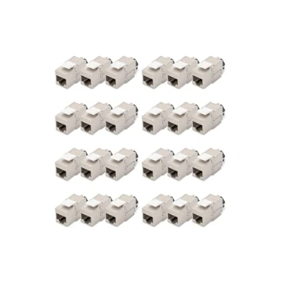 Bild av DIGITUS Keystone modul Cat 6A skärmad 24 stycken RJ45 jack 500 MHz 10GBase T AWG 26 22 Designbar Med låsspak Verktygsfri montering