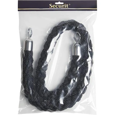 Bild av Securit® Classic Chrome reb sort med kliklås rustfrit stål