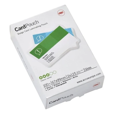 Bild av GBC, 67 x 99 mm 2 125 mikron glansigt kort lamineringspåsar, paket med 100, 3743177