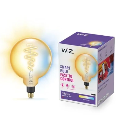 Bild av WiZ Tunable White Amber LED lampa, E27, globeform, 25 W, vintage design, varmt vitt till kallt ljus, smart kontroll via app/röst WLAN