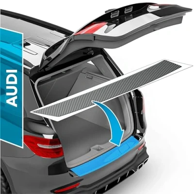 Bild av uProtect stötfångar skyddsfilm för Audi Q4 e tron F4 I 2021 2025 Stötfångarskydd, bil, lasttröskel, repskydd, lackskyddsfolie svart kolfiberlook