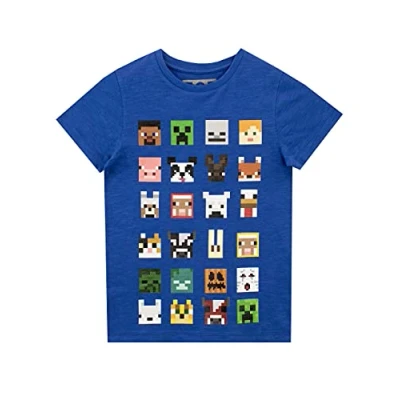 Bild av Minecraft T shirt Pojkar Barn Sprites gröna karaktärer Kortärmad speltopp 13 14 Years