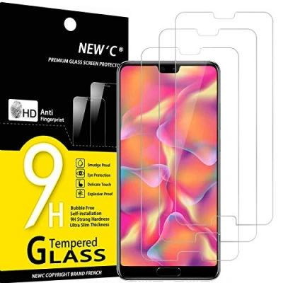 Bild av NEW&#039;C 3 Pack, skärmskydd i glas för Huawei P20, bubbelfri, 9H hårdhet, 0,33 mm ultratransparent, ultrabeständigt härdat