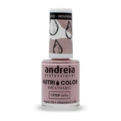 Bild av Andreia Professional NutriColor andningsbart nagellack veganskt och grymhetsfritt gör det själv med långvarig glansfinish färg NC5 rosa 10,5 ml
