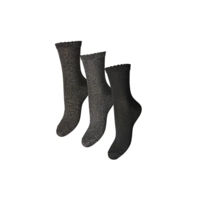 Bild av ONLY Damer Pcsebby Glitter Long 3 pack strumpor Noos, Björk/förpackning: björk/natural/djup, One Size