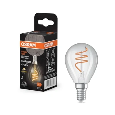 Bild av OSRAM LED Vintage P40 E14 4,6W 927 Spiral Filament klar dimbar