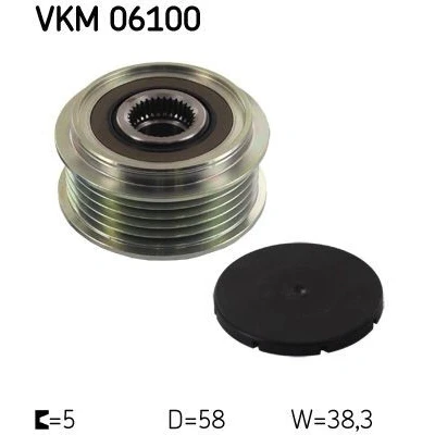 Bild av SKF VKM 06100 Poulie d&#039;Alternateur 38,3 TOYOTA: Avensis II 5 portes, RAV4 SUV, Corolla Verso