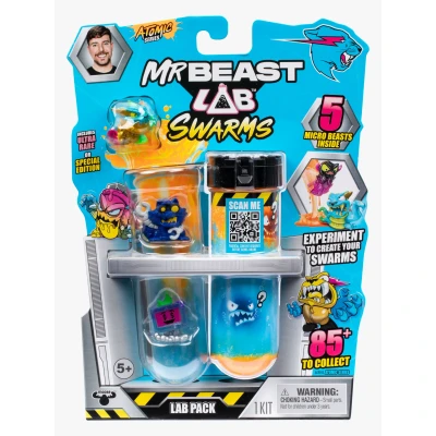 Bild av MrBeast Lab Swarms Atomic Series Pack, Experimentera genom att tillsätta vatten, skaka provröret och avslöja 2 av 5, 1 tum/1 tum tema svärmar samlarobjekt mikroodjur, över 85 samla