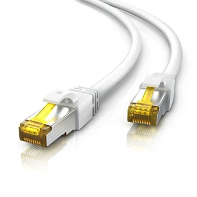 Bild av CSL 20 m CAT 7 nätverkskabel Gigabit Ethernet LAN kabel 10 000 Mbit S patchkabel Cat.7 råkabel FTP PIMF avskärmning med RJ 45 kontakt switch router modem åtkomstpunkt