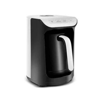 Bild av Karaca Hatır Köz turkisk kaffebryggare, kapacitet på 300 ml, rymmer 5 koppar turkiskt kaffe, automatisk avstängning och temperaturkontroll, autentisk kolsmak, 535 W, vit
