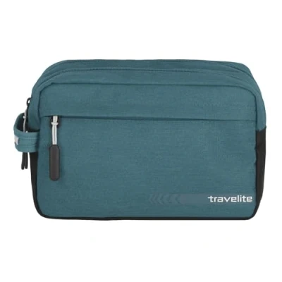 Bild av Travelite Kosmetikväska för handbagage, Kick Off resväskeserien, praktisk toalettväska semester och sport, turkos (bensin), 26 cm, Kosmetiktasche