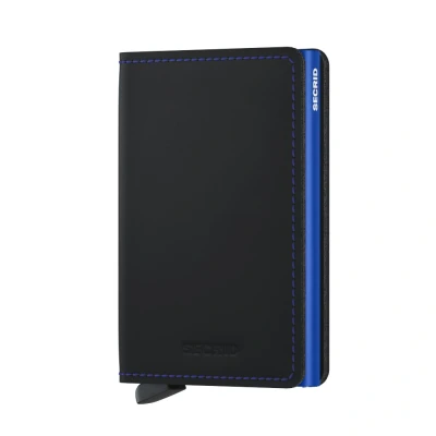 Bild av Secrid Slimwallet Matte Black &amp; Blue Gratis gravyr