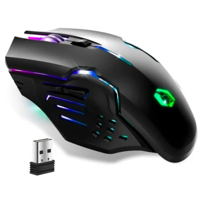 Bild av EMPIRE GAMING RF903 Trådlös uppladdningsbar spelmus 2,4 GHz RGB LED bakgrundsbelysning Ergonomisk 4 800 DPI 500Hz PS4, PS5, Xbox One/Series, PC och Mac svart