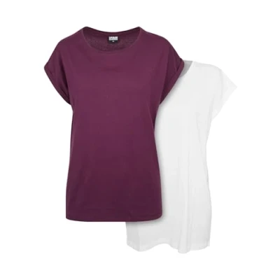 Bild av Urban Classics Extended Shoulder 2PACK Tshirt bas, Storlek: Small, White cherry